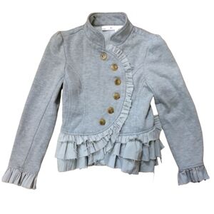 Scooter Brown Sweater Jacket with Ruffle Waist